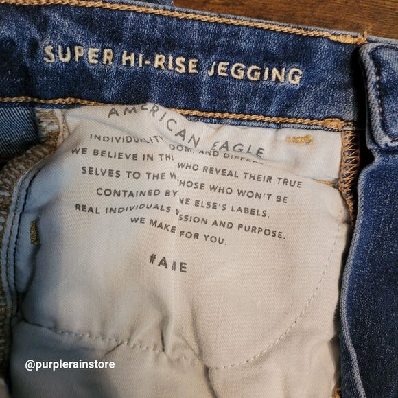 American Eagle Jeans 0 S Dream Jegging Super Hi Rise Medium Wash Tummy Control - Picture 6 of 13